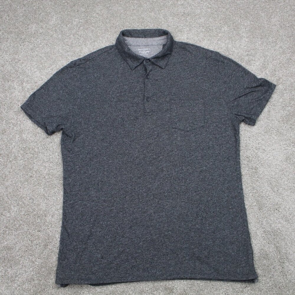 Banana Republic Quick Dry‎ Polo Shirt Mens Large Gray Cotton/Poly S/S Pullover